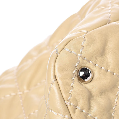 Chanel Calfskin Contrast Stitch Tote Beige 14 of 18