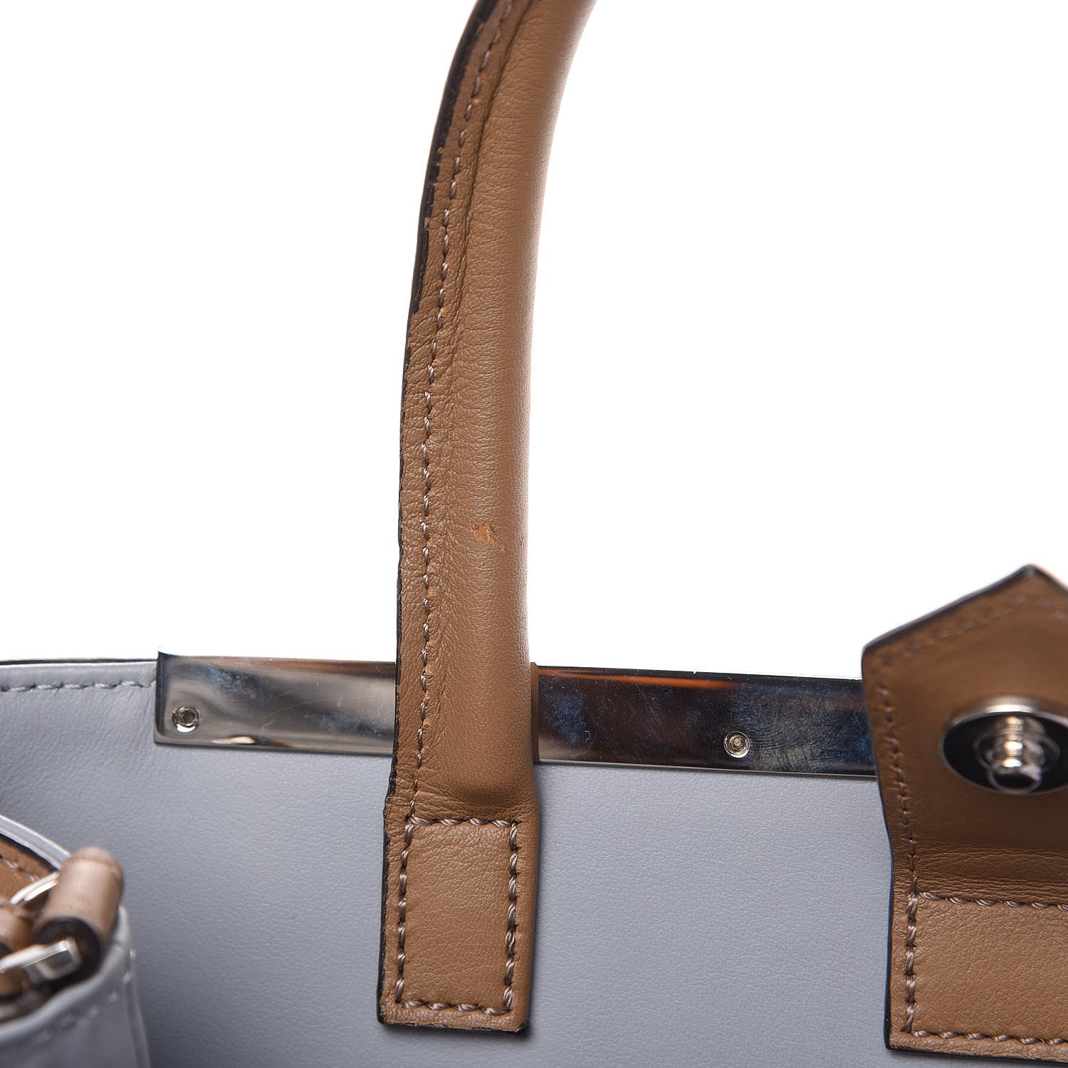 Fendi Vitello Dolce Century Petite 2Jours Tote Sand Polvere 11 of 12