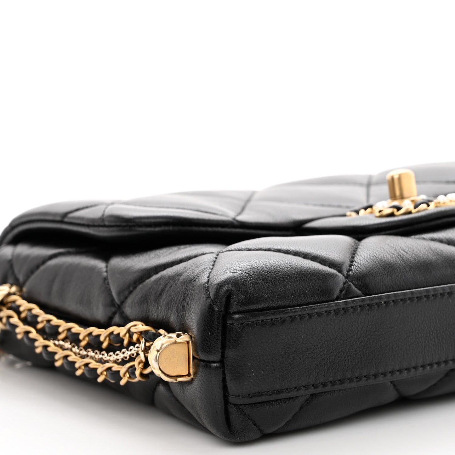 Lambskin Quilted Mini Crush On Chains Flap Bag Black