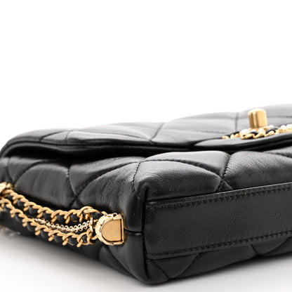 Chanel Lambskin Quilted Mini Crush On Chains Flap Bag Black 8 of 10