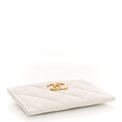 Chanel Caviar Quilted Crystal CC Card Holder White 4 of 8