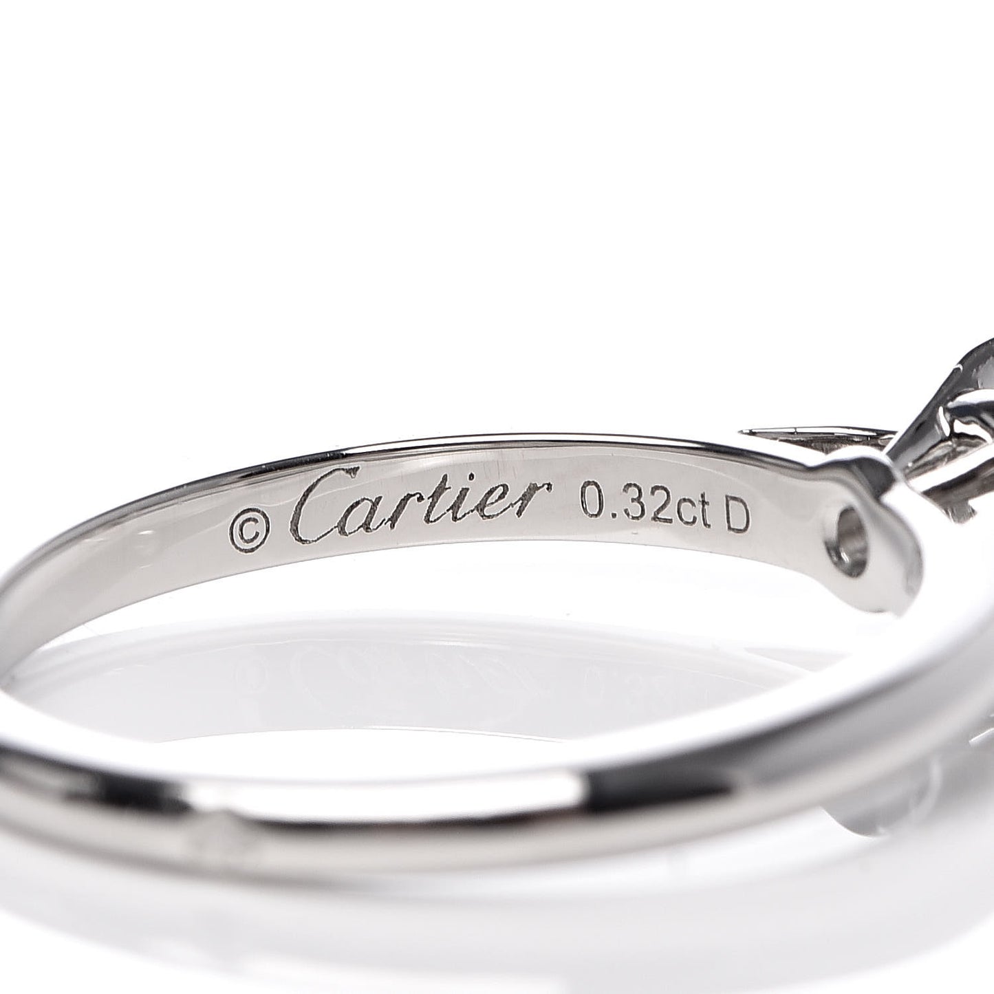 Platinum Diamond .32ct Solitaire Engagement Ring 49 4.75