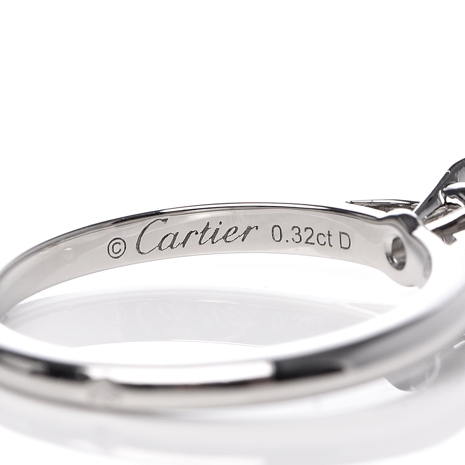 Cartier Platinum Diamond .32ct Solitaire Engagement Ring 49 4.75 6 of 7