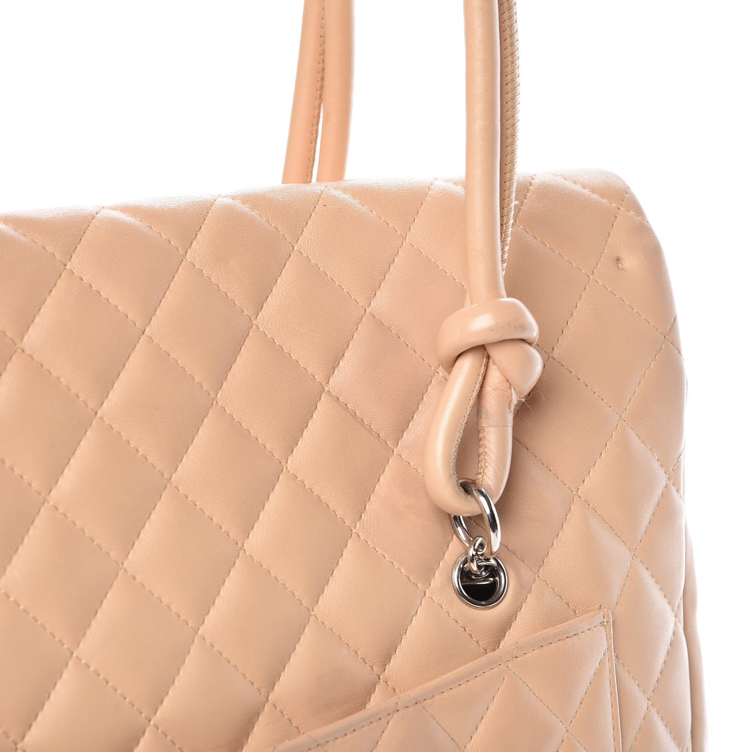 Chanel Calfskin Quilted Large Cambon Flap Beige Black 19 of 23
