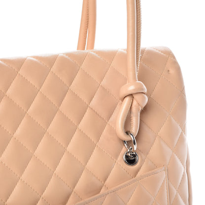 Chanel Calfskin Quilted Large Cambon Flap Beige Black 19 of 23