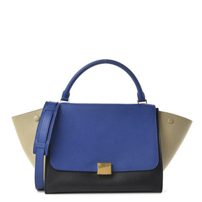 Celine Elephant Calfskin Small Tri-color Trapeze Indigo 1 of 9