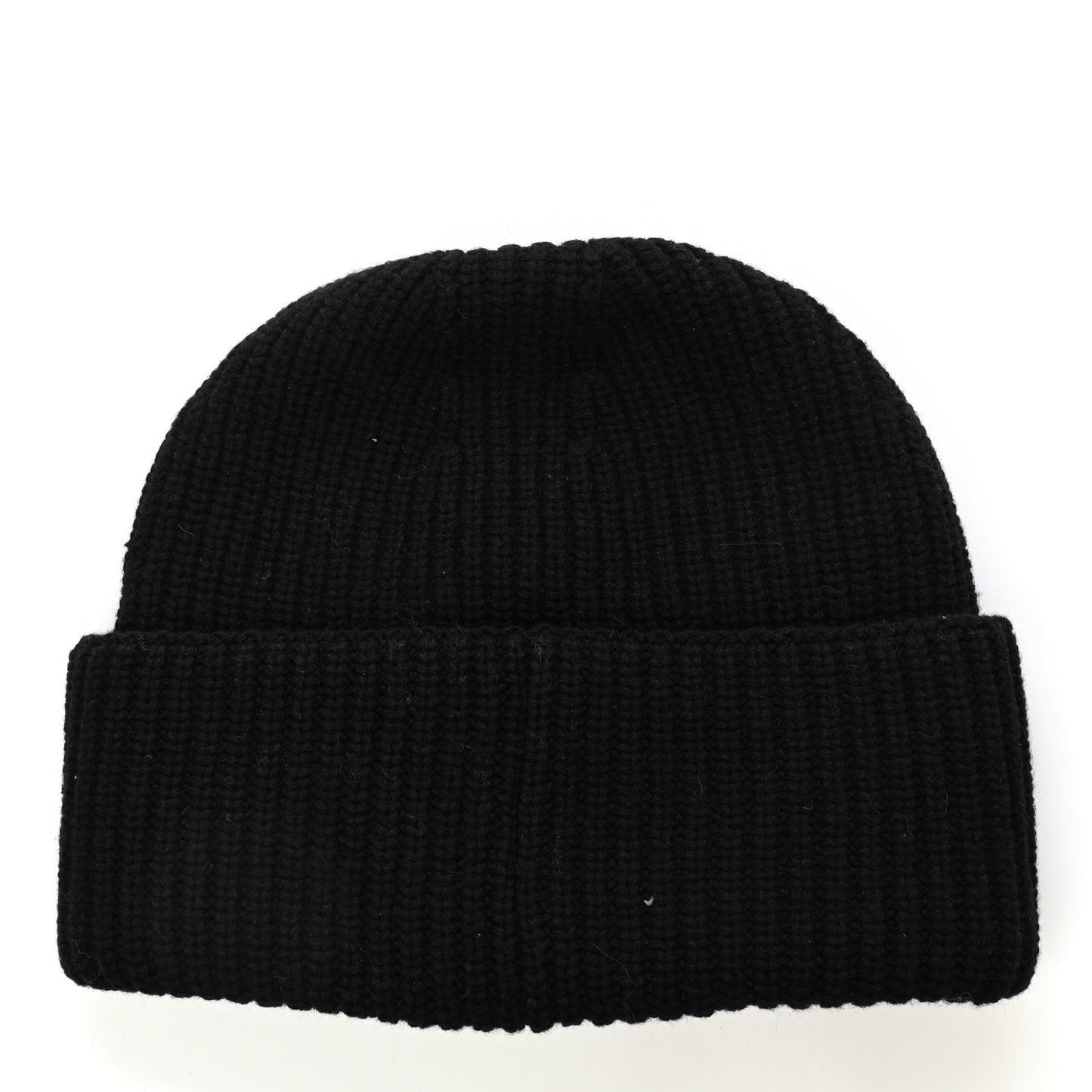 Wool Cashmere CC Beanie Hat Black White