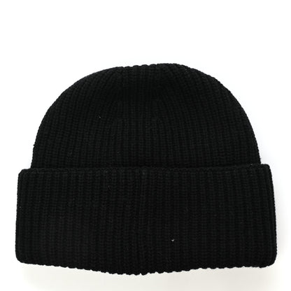 Chanel Wool Cashmere CC Beanie Hat Black White 3 of 4
