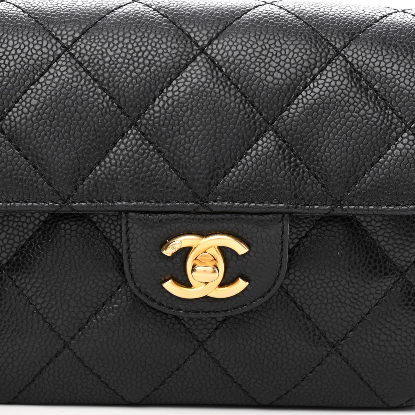 Caviar Quilted Mini Chain Flap Black
