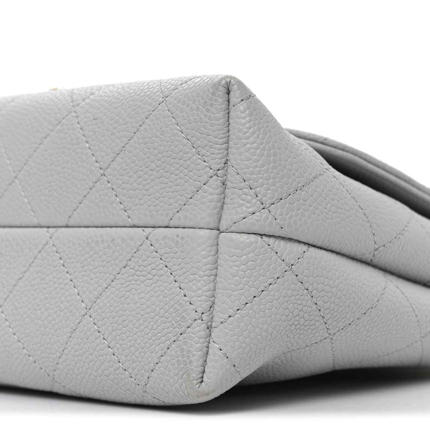 Caviar Quilted City Walk Flap Light Grey