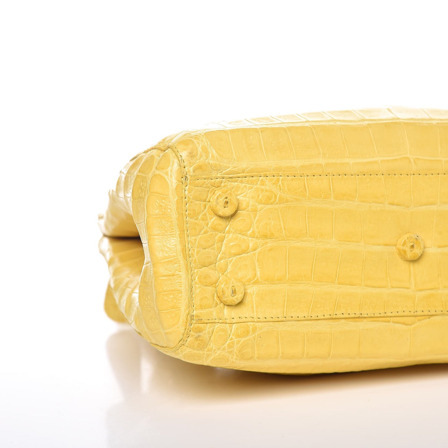 Crocodile Mini Double Zip Satchel Yellow