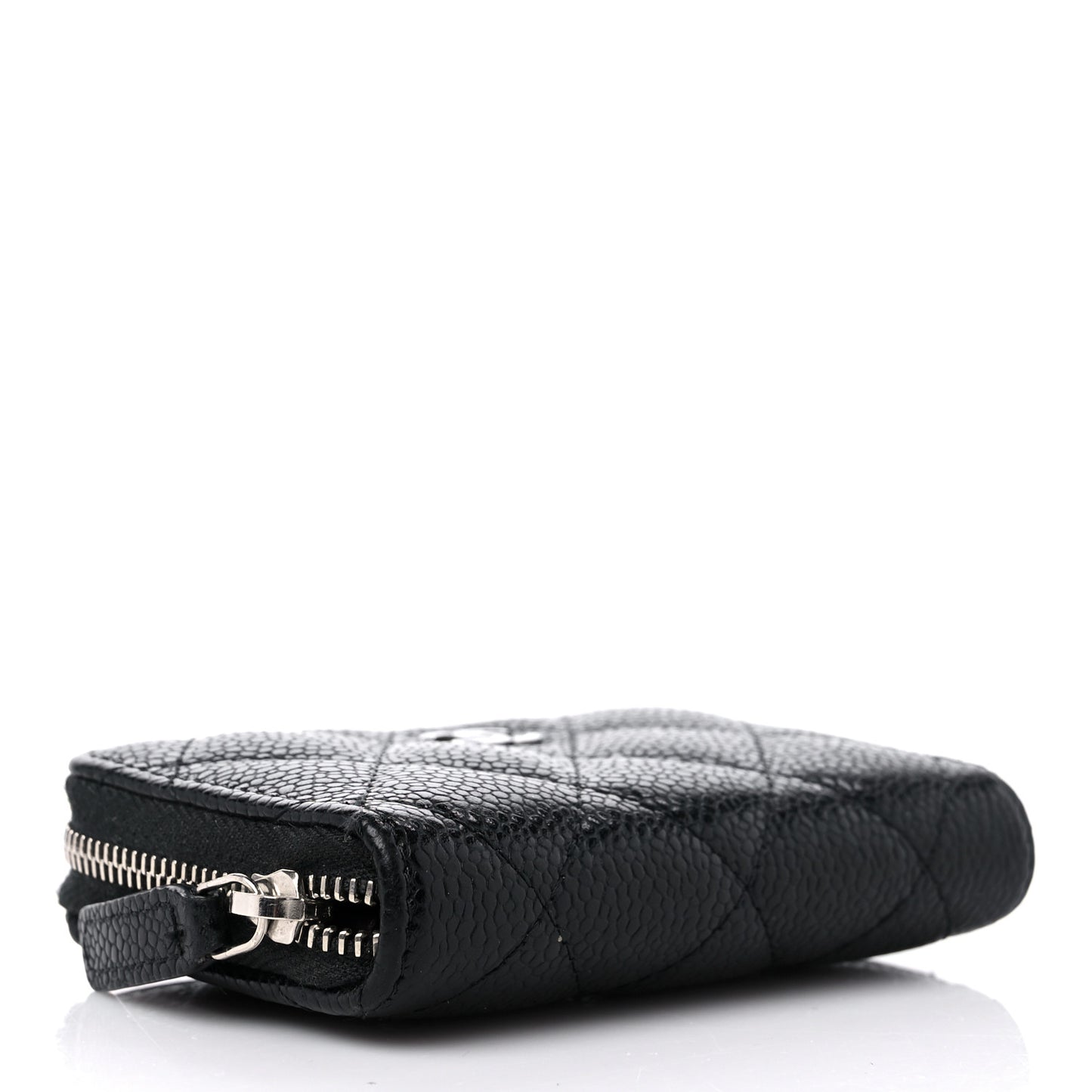Caviar Quilted Zip Coin Purse Black