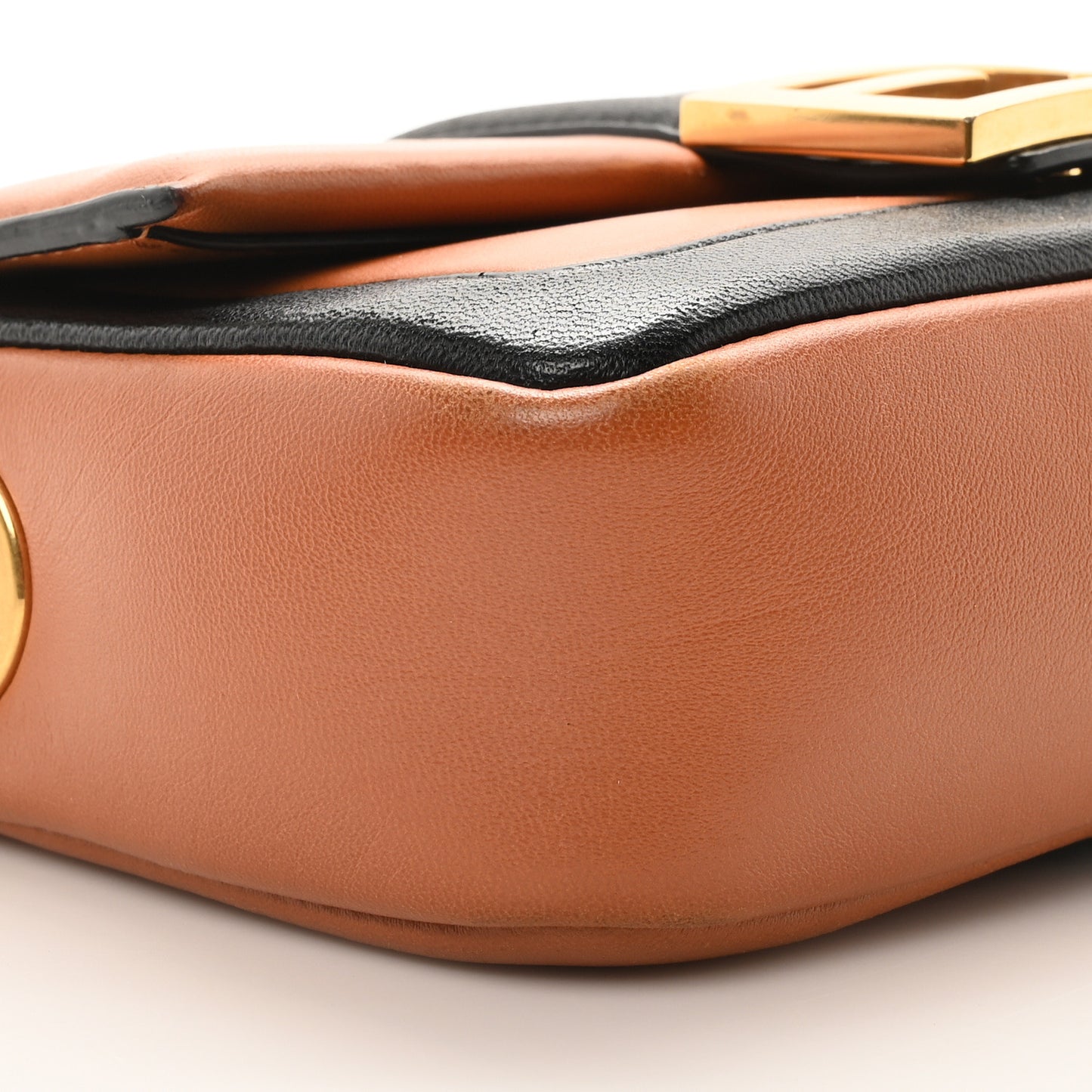 Nappa Apolo Bi-Color Mini Chain Baguette Brandy Black