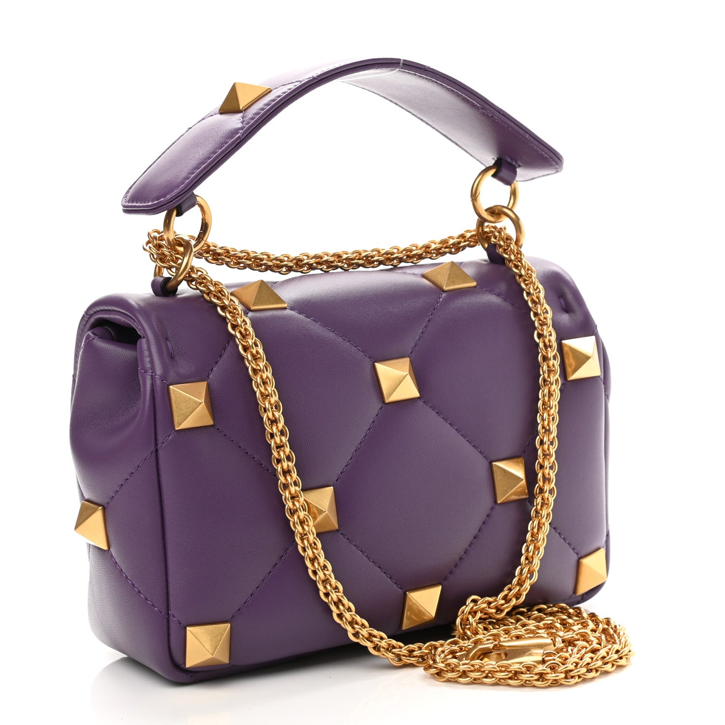 Nappa Large Roman Stud Shoulder Bag Indian Violet