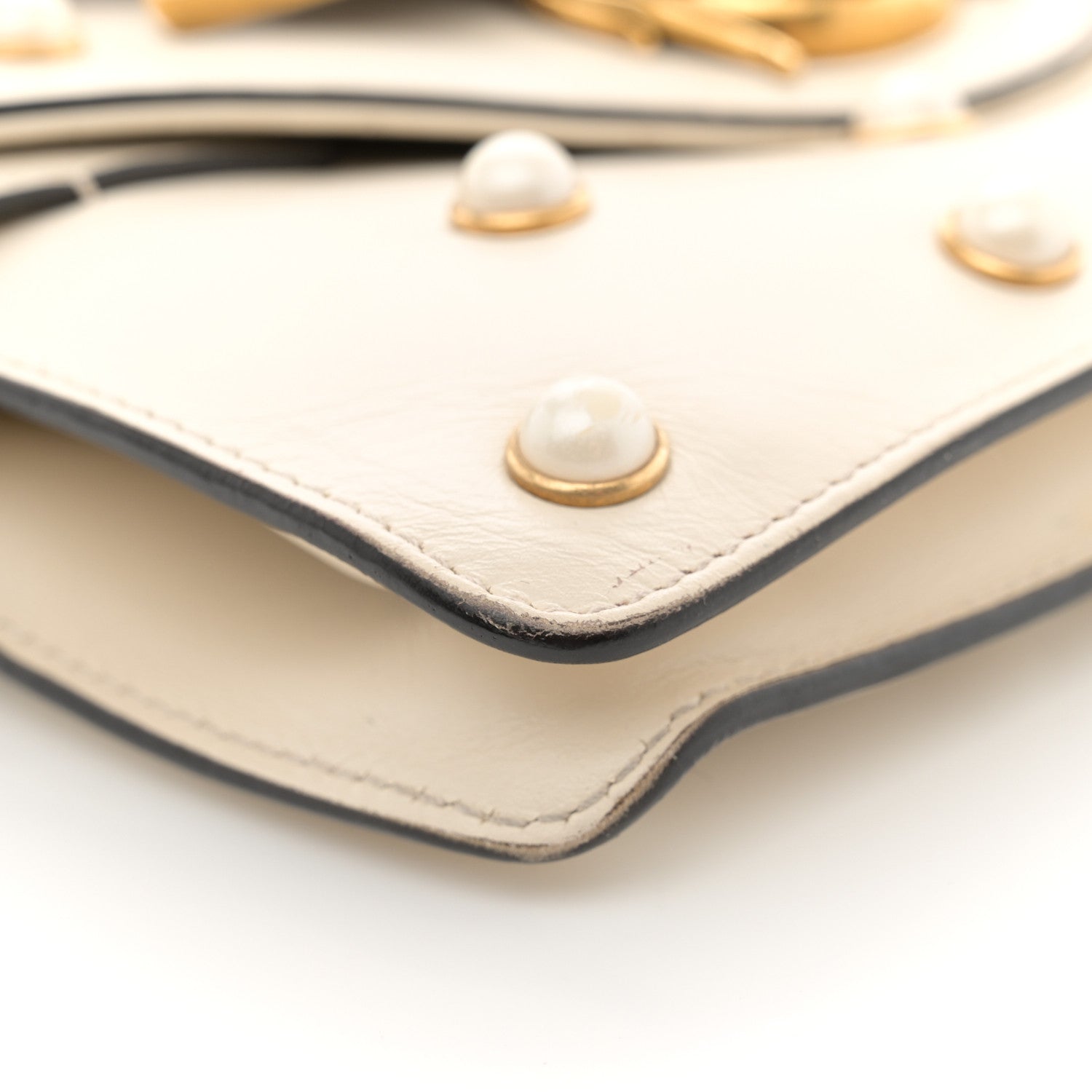 Gucci Nappa Pearl Studded Mini Queen Margaret Broadway Shoulder Bag Mystic White 9 of 18