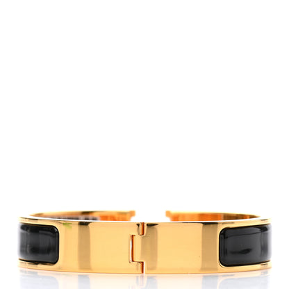 Hermes Enamel Narrow Clic Clac H Bracelet PM Black 3 of 5