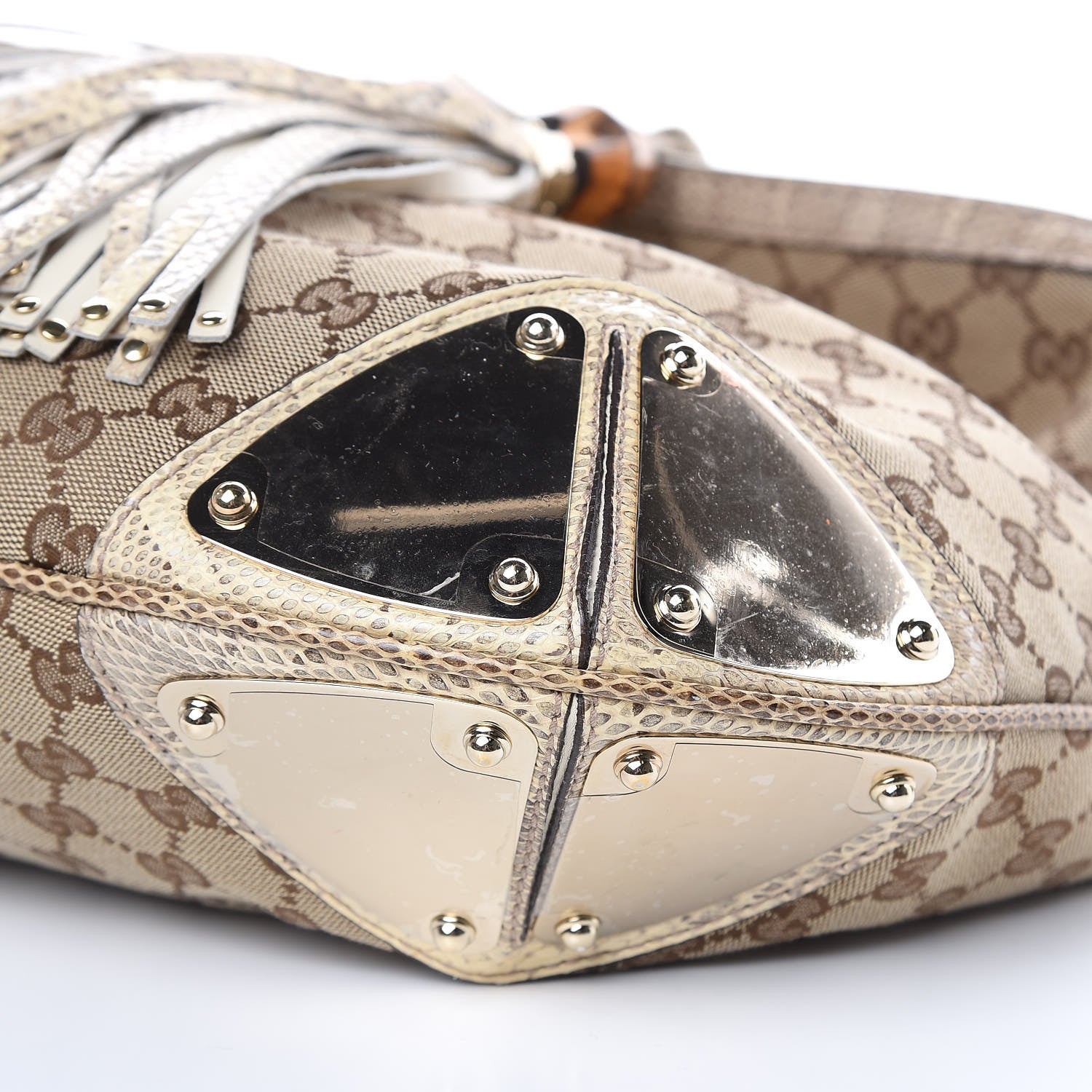 Gucci Monogram Large Crest Patchwork Embroidered Indy Top Handle Bag 9 of 11