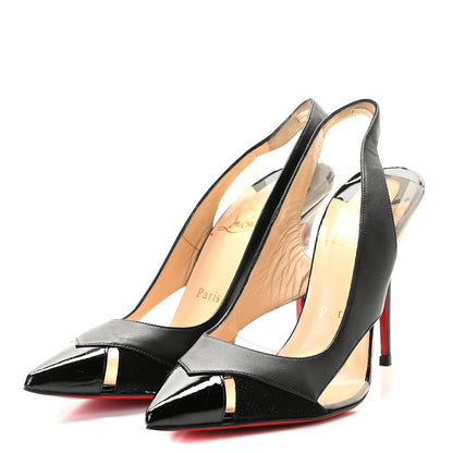 Christian Louboutin Patent Suede Calfskin Air Chance 100 Pumps 36.5 Black 3 of 10