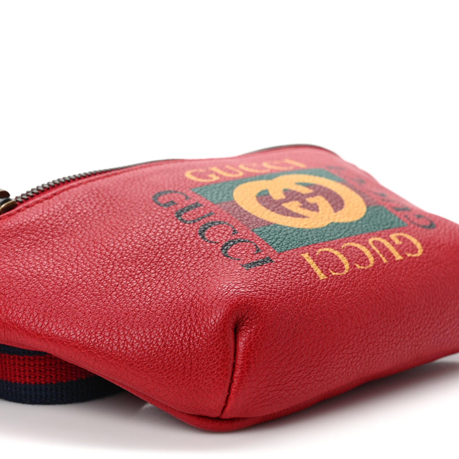 Gucci Grained Calfskin Small Logo Belt Bag Hibiscus Red 8 of 9