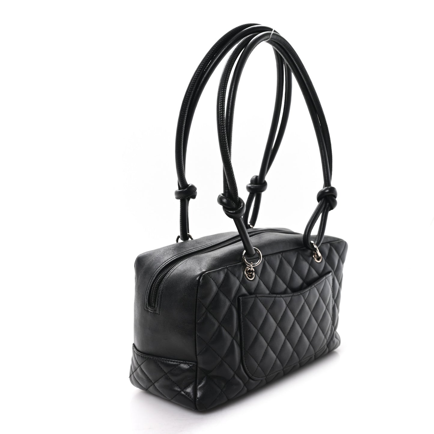 Calfskin Quilted Large Cambon Bowler Black