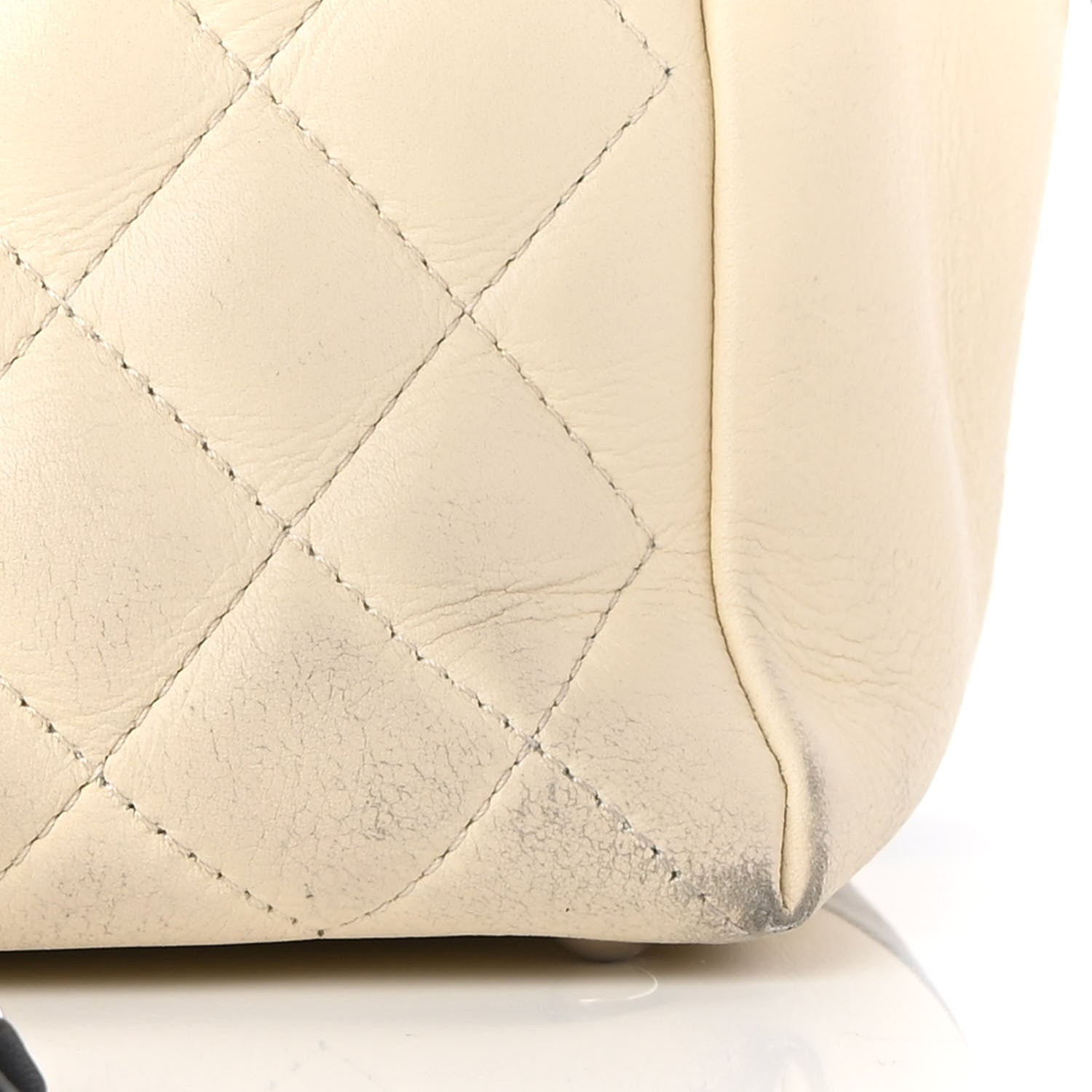 Chanel Calfskin Quilted Large Feather Weight Bowling Bag Black Ivory 12 of 12