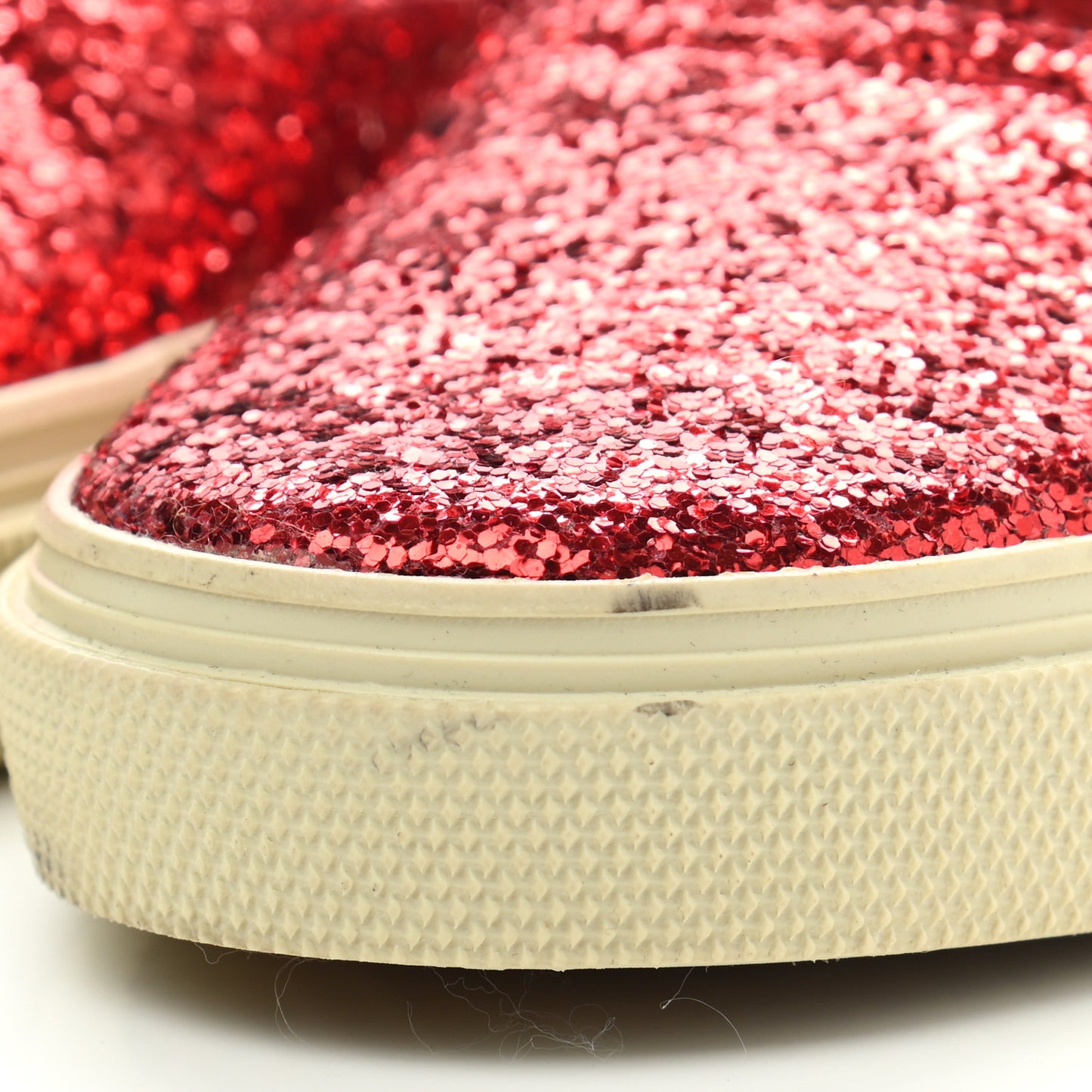 Calfskin Crystal Glitter Venice Low Top Sneakers 38.5 Red