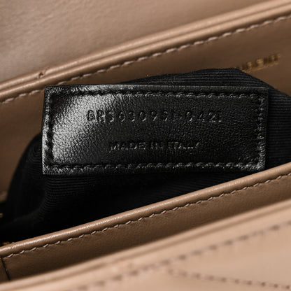 Saint Laurent Calfskin Y Quilted Monogram Toy Loulou Crossbody Bag Dark Beige 6 of 9