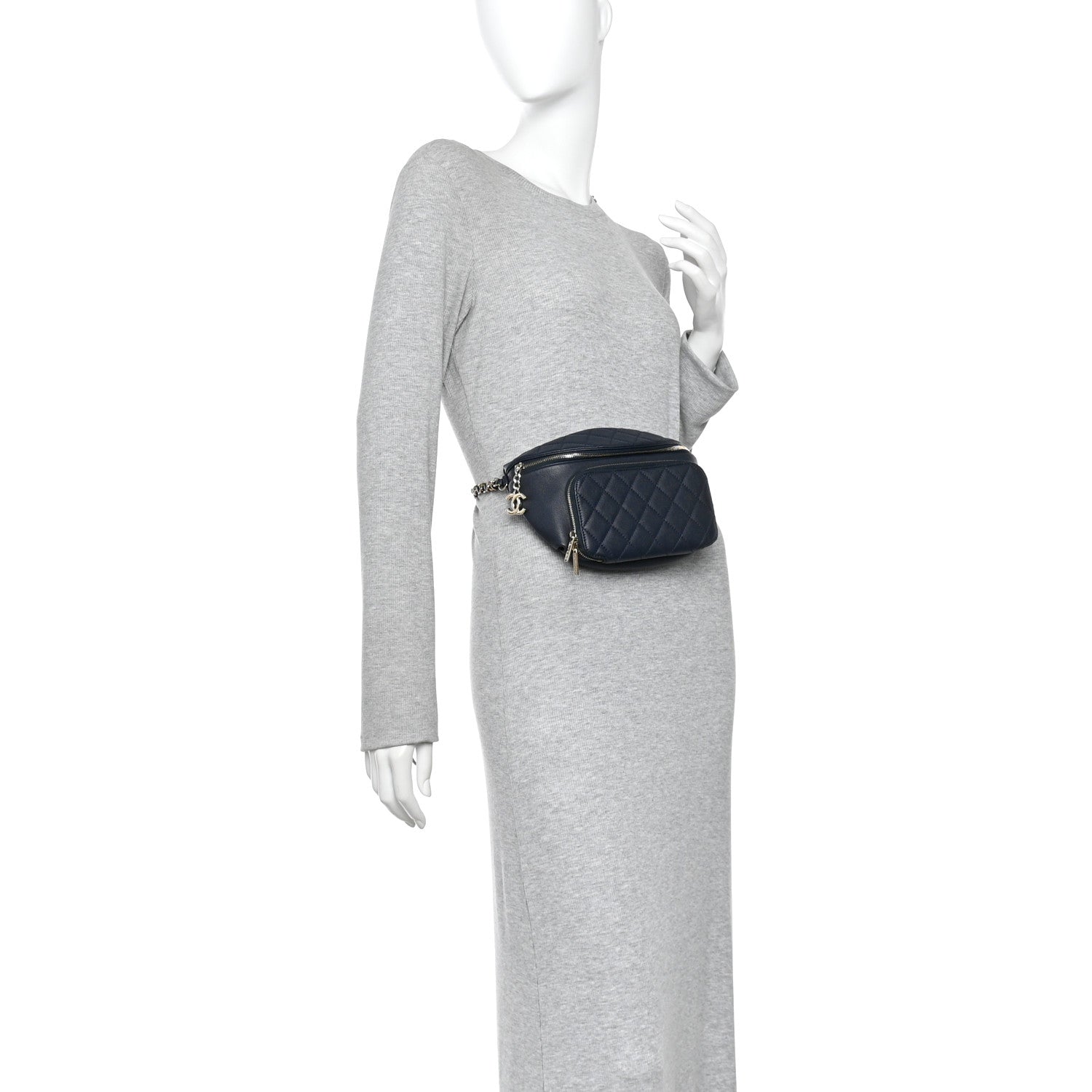 Chanel Caviar Quilted Business Affinity Waist Belt Bag Navy 2 of 11