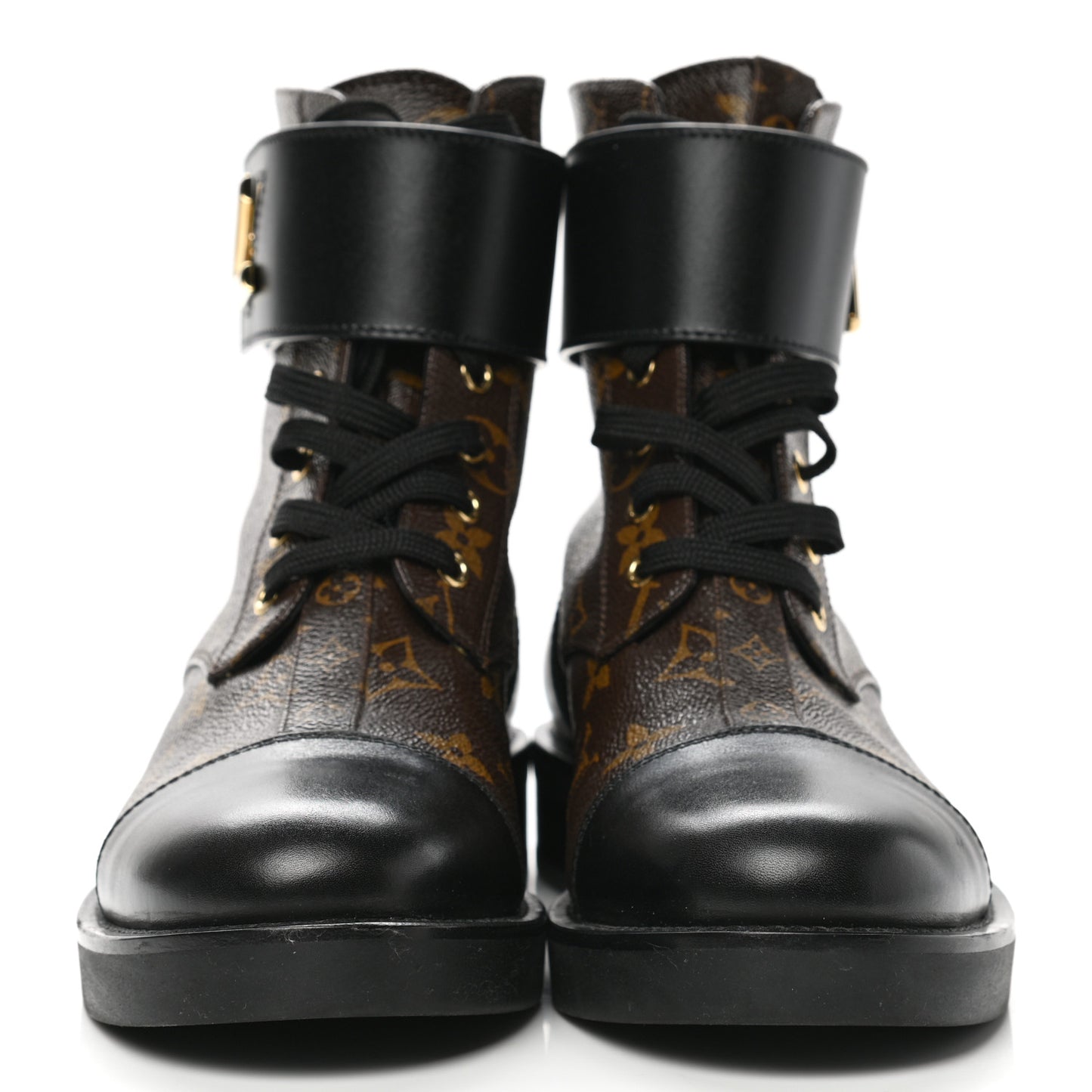 Calfskin Monogram Wonderland Flat Ranger Boots 37.5 Black
