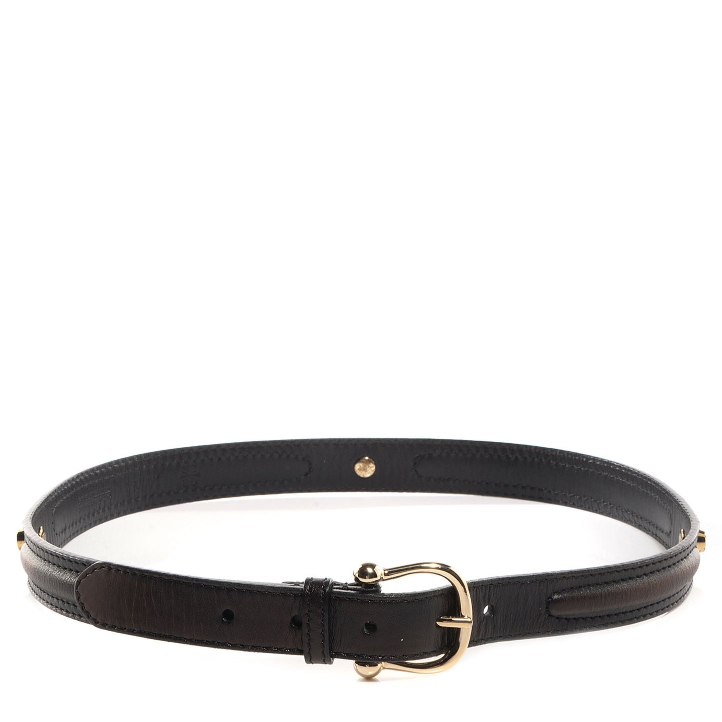 Leather Belt Black Gold 80 32