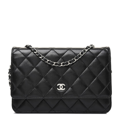 Chanel Lambskin Quilted Wallet On Chain WOC Black 1 of 17
