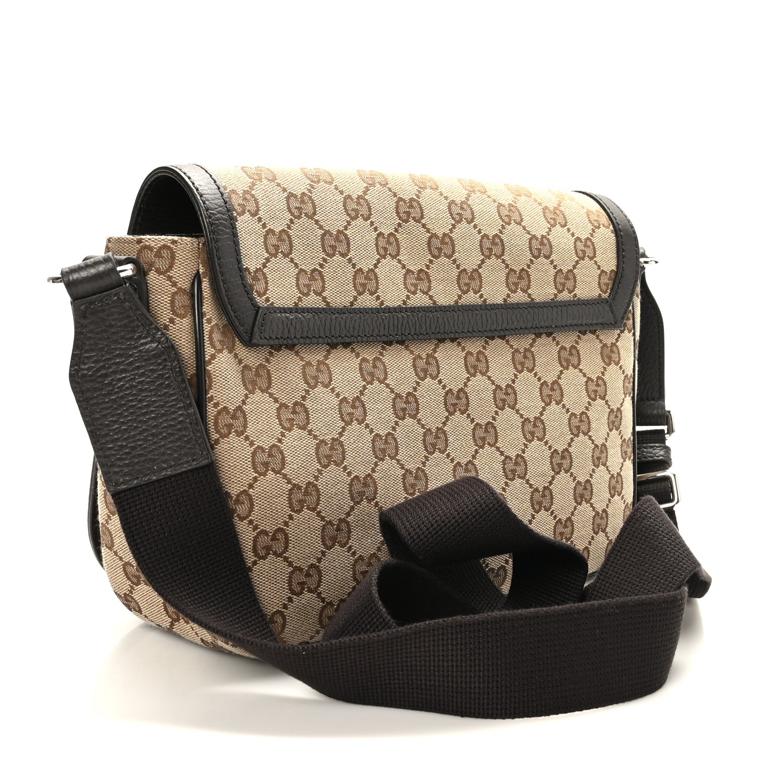 Gucci Monogram Flap Messenger Bag Beige Dark Brown 3 of 9