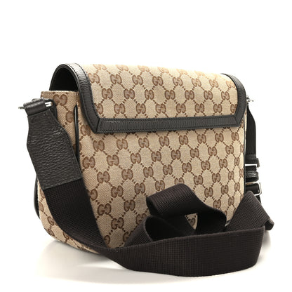 Gucci Monogram Flap Messenger Bag Beige Dark Brown 3 of 9