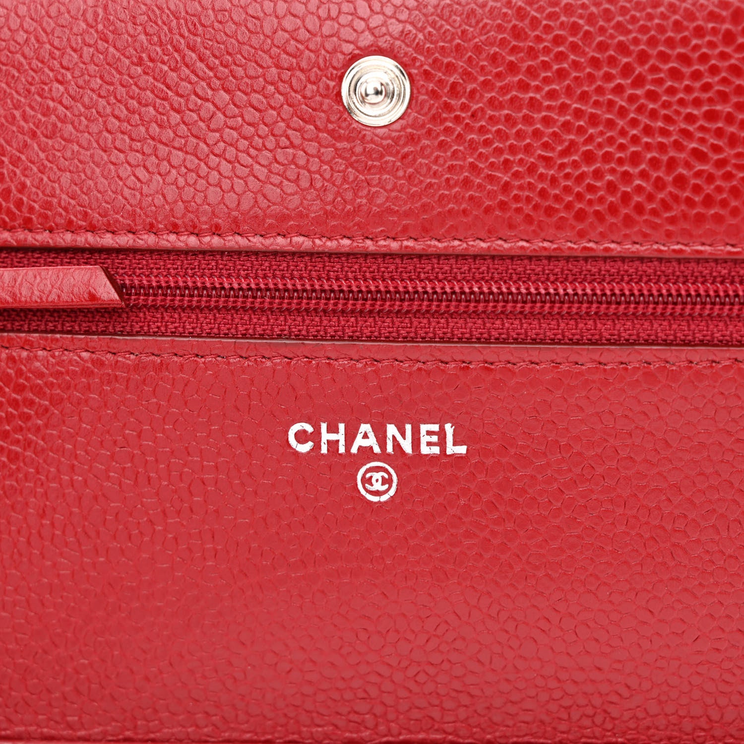 Chanel Caviar Quilted Wallet on Chain WOC Red 6 of 12