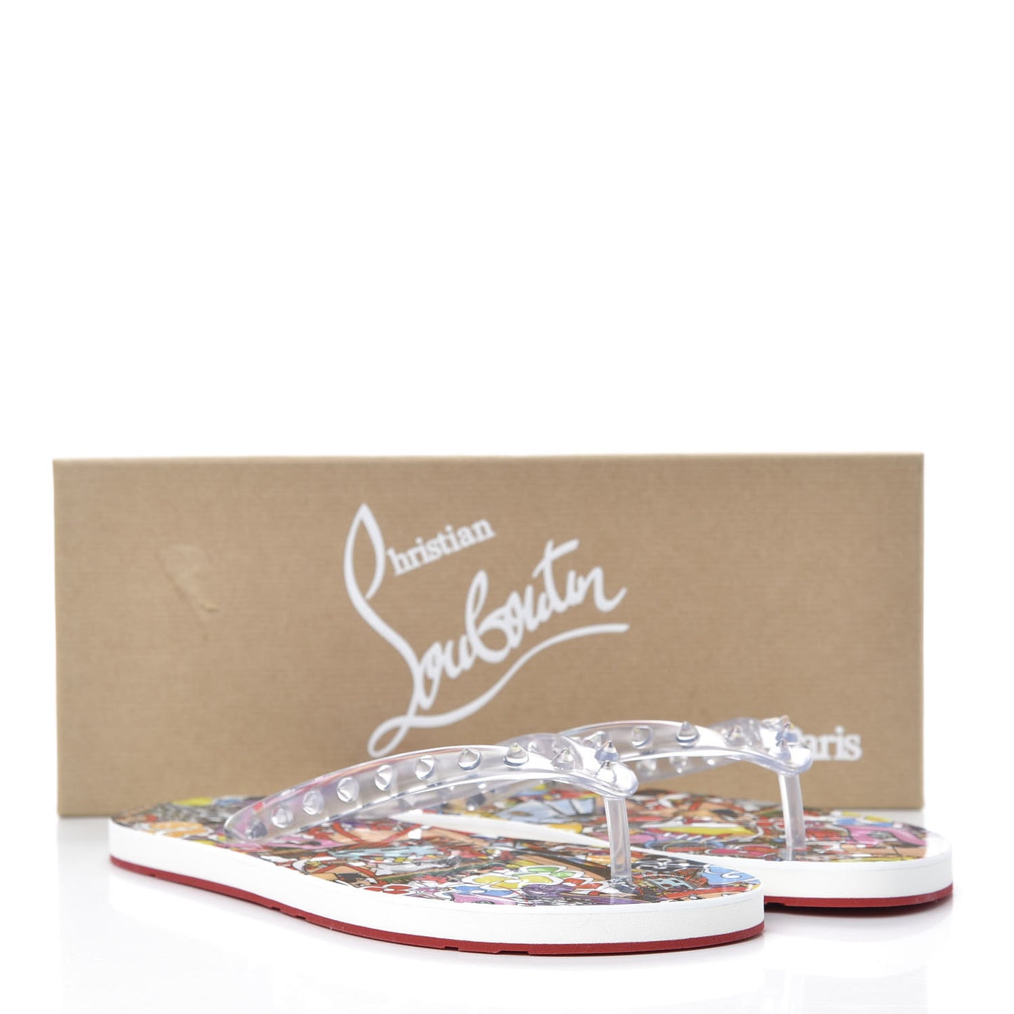 Rubber Spike Loubi Flip Flop 38 Multicolor