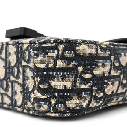 Christian Dior Oblique Jacquard Grained Calfskin Small Saddle Messenger Bag Beige Black 10 of 12