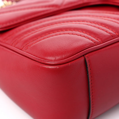 Gucci Calfskin Matelasse Small GG Marmont Shoulder Bag Hibiscus Red 9 of 20