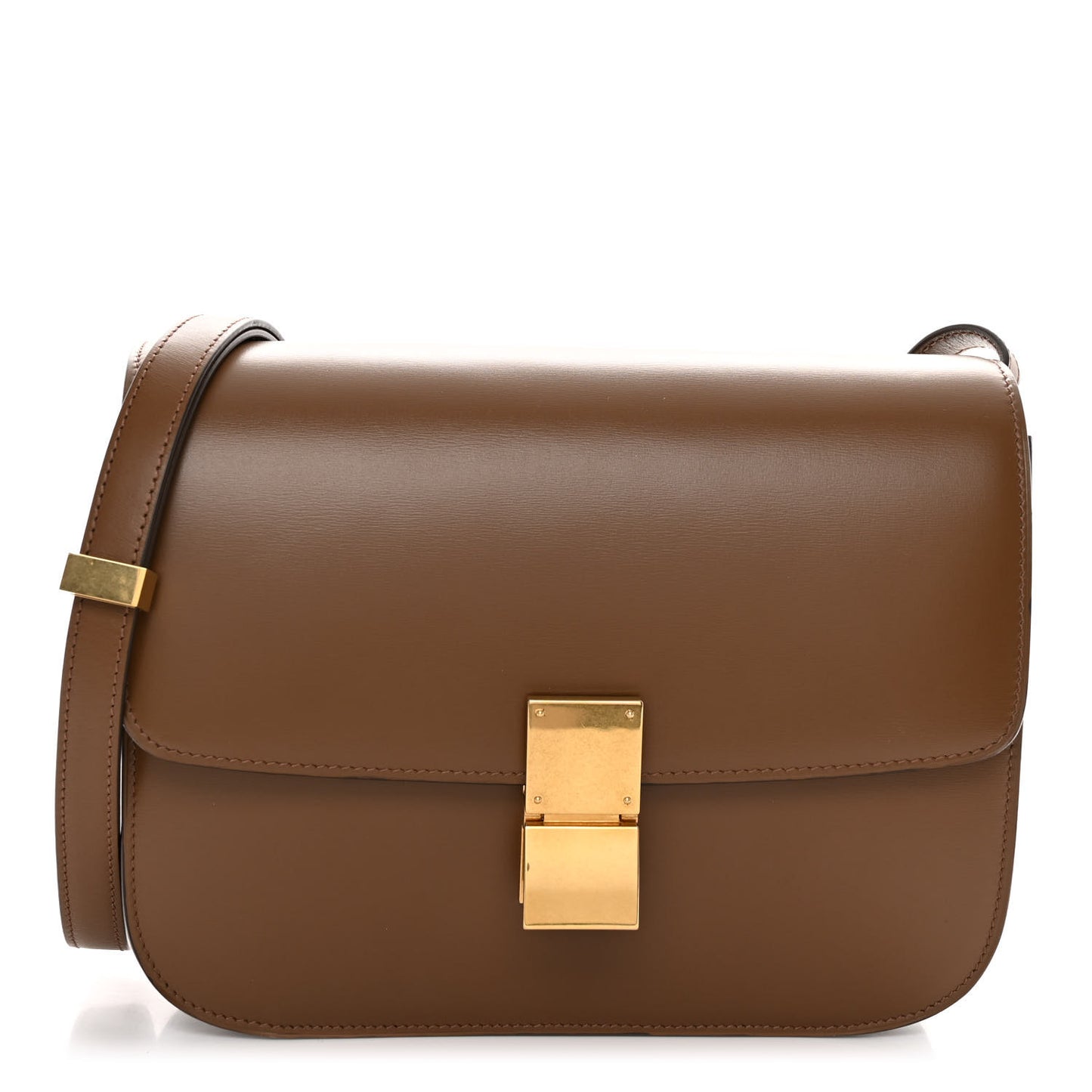 Box Calfskin Medium Classic Box Flap Bag Camel