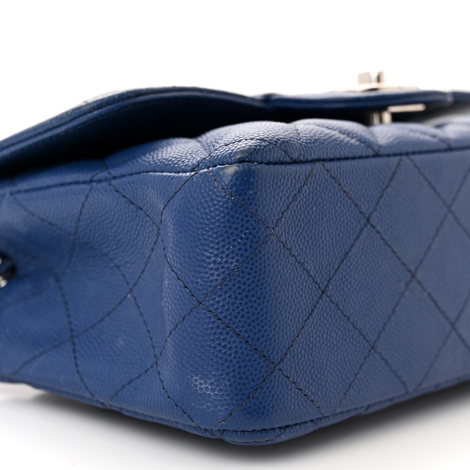 Chanel Caviar Quilted Mini Rectangular Flap Blue 9 of 18