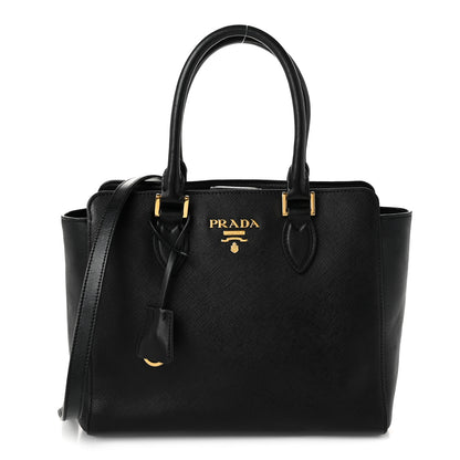 Prada Saffiano Soft Calfskin Small Zippered Tote Black 1 of 12