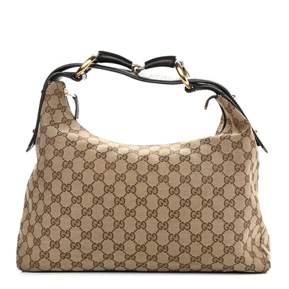 Gucci Monogram Medium Horsebit Chain Hobo Dark Brown 1 of 18