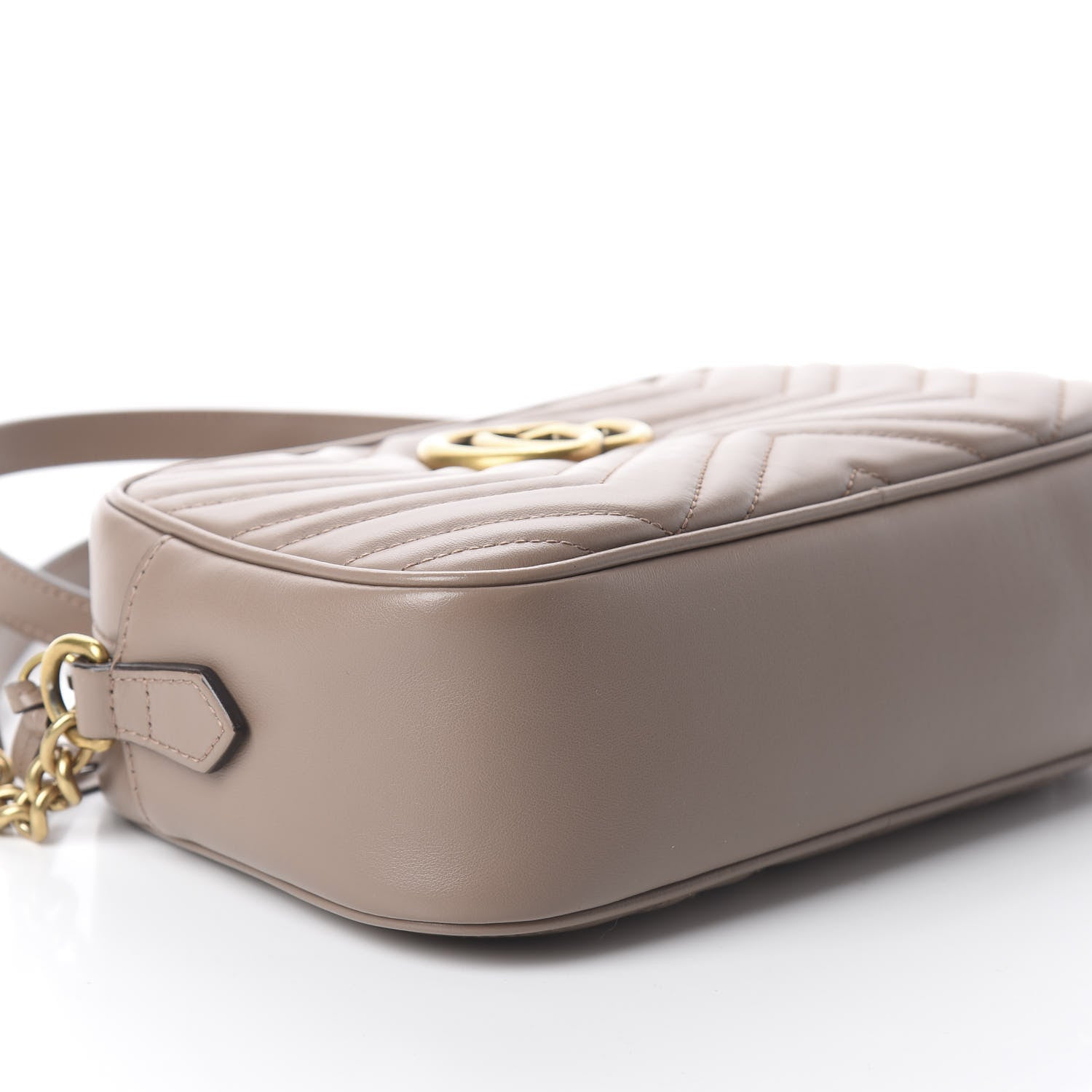 Gucci Calfskin Matelasse Small GG Marmont Chain Shoulder Bag Porcelain Rose 6 of 7
