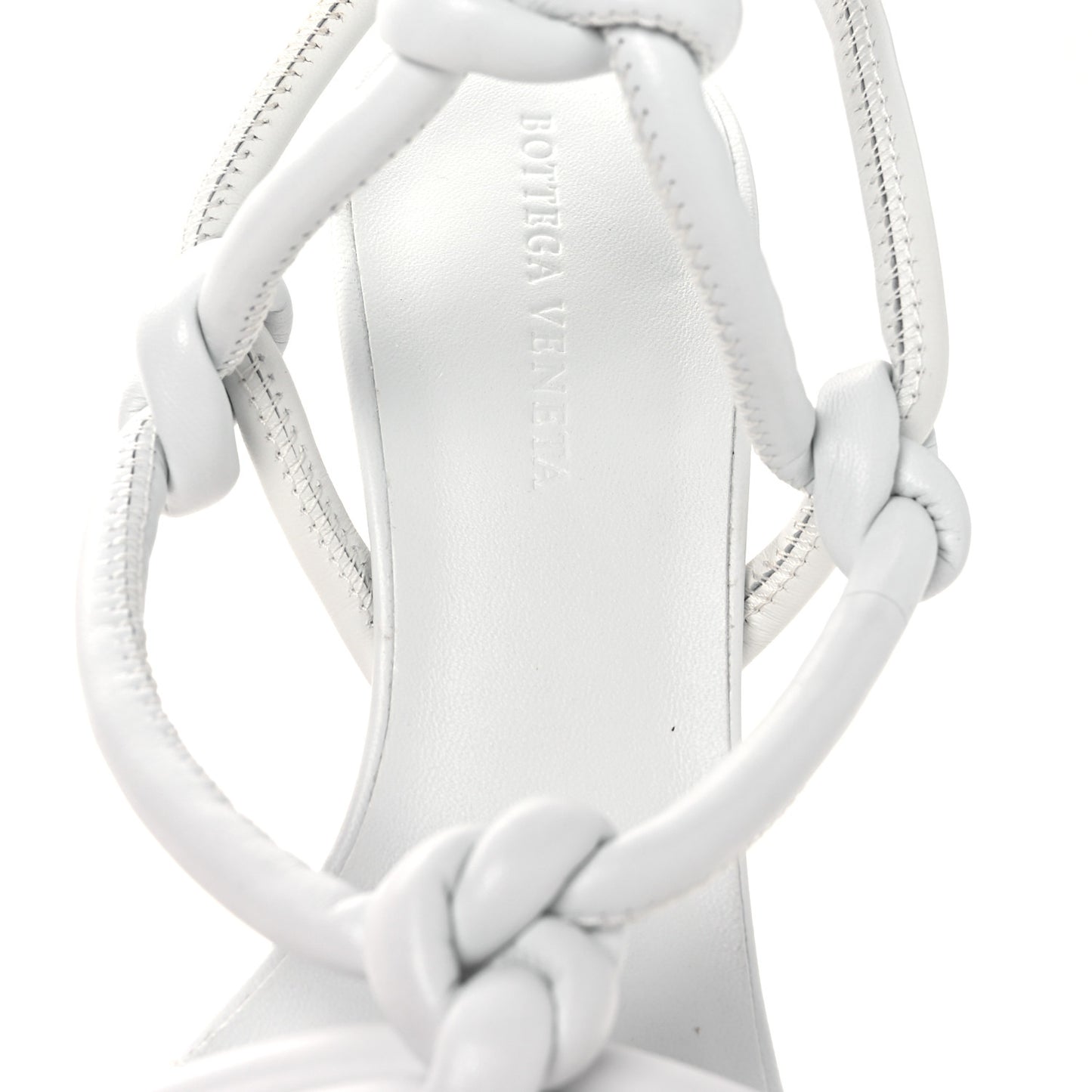 Nappa Dream Knotted Sandals 39.5 Optic White