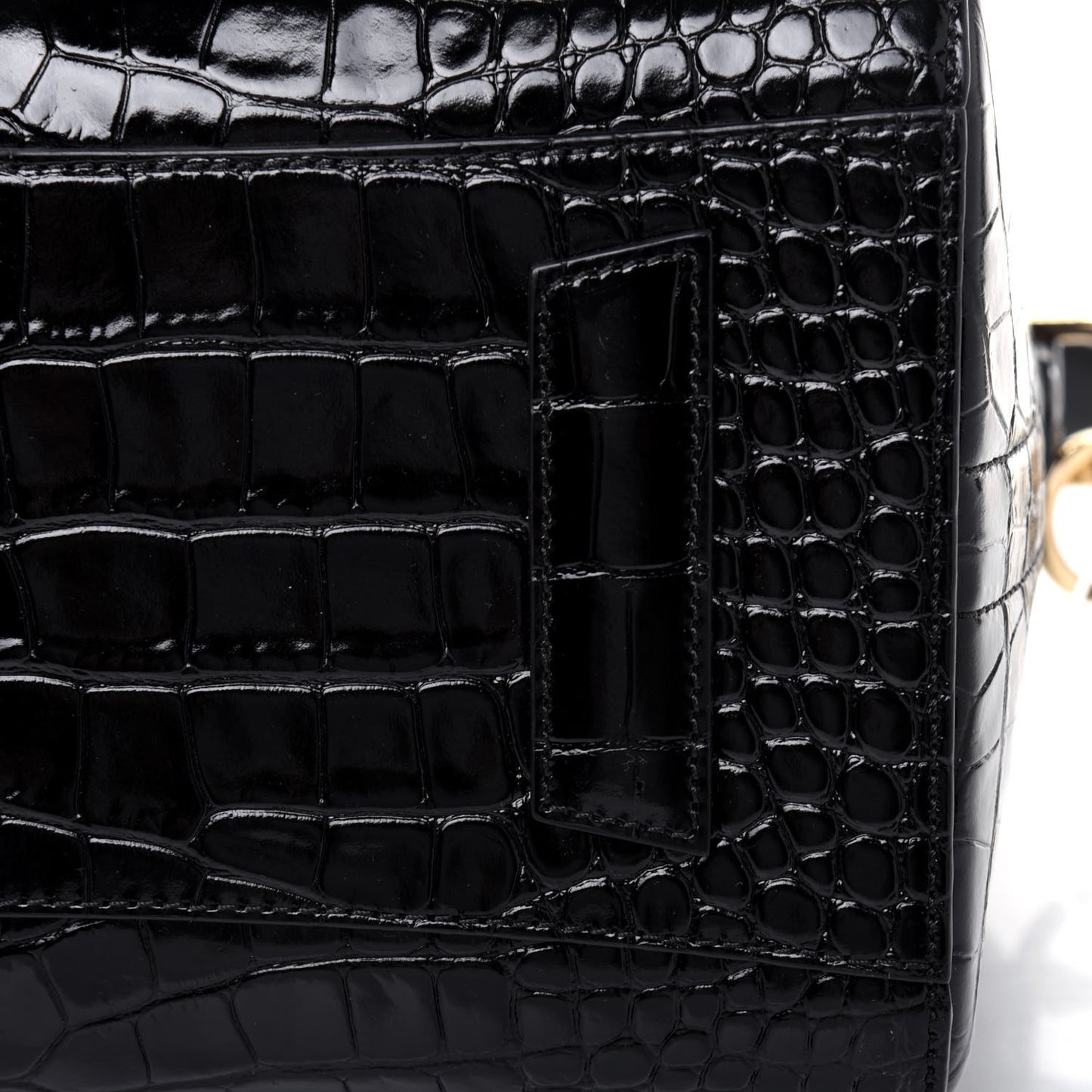 Calfskin Crocodile Embossed Small Antigona Black
