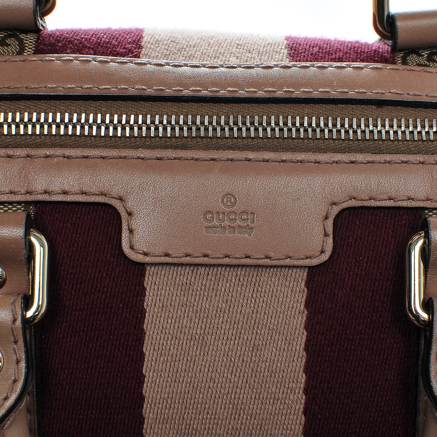 Gucci Monogram Vintage Web Medium Boston Pink 6 of 8