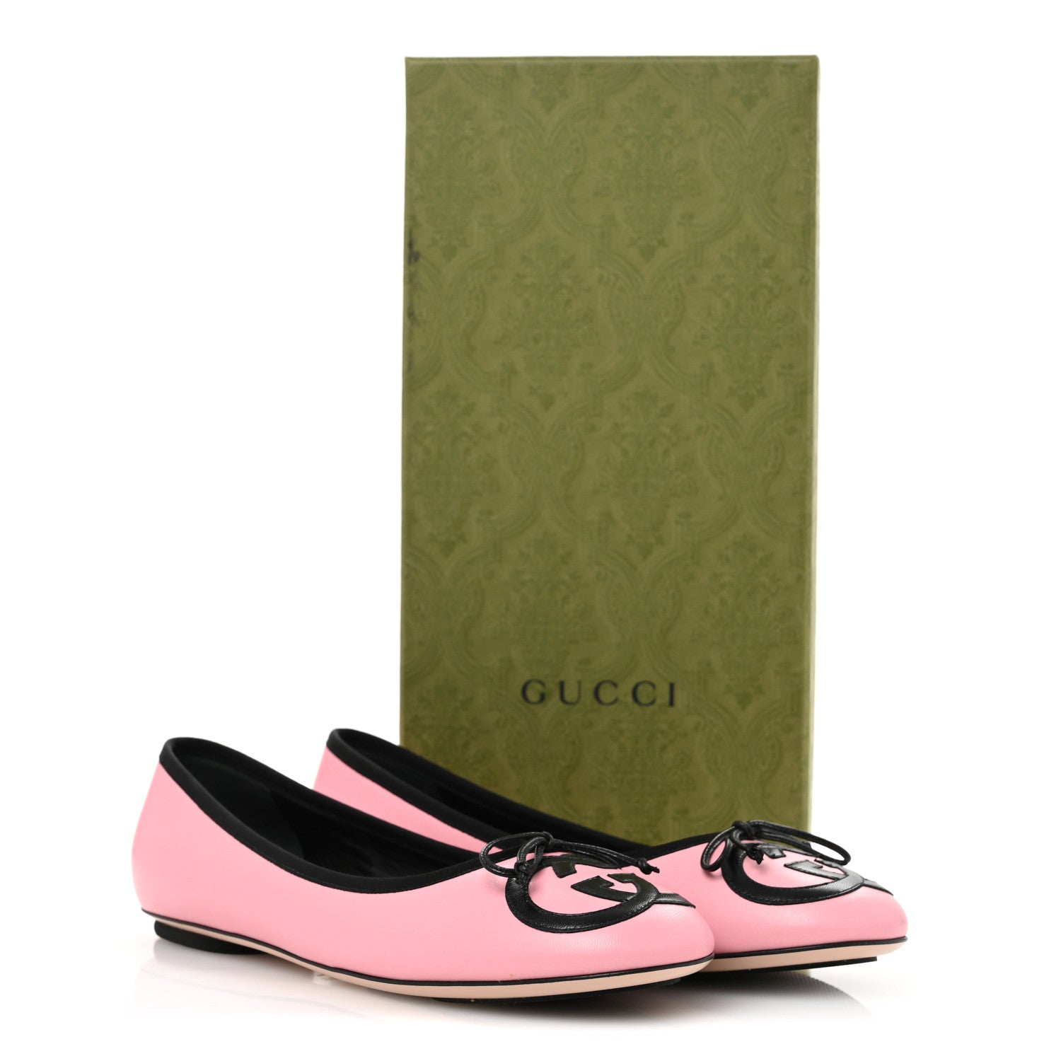 Gucci Malaga Kid Jarret Ballet Flats 38 Pink Black 11 of 11