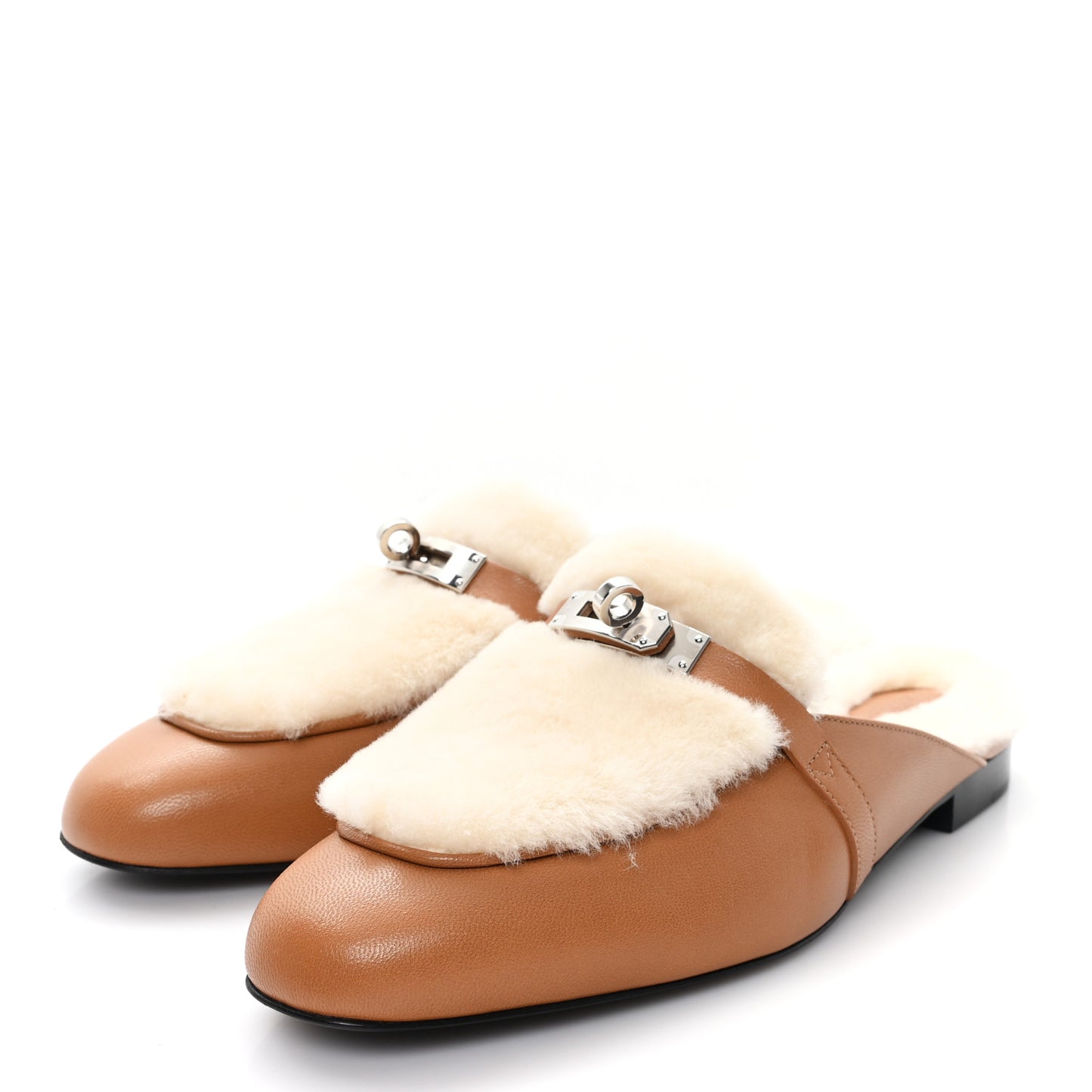 Goatskin Shearling Womens Oz Mules 40 Naturel Ecru