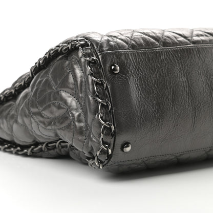 Chanel Metallic Calfskin Quilted Large Chain Me Hobo Dark Grey 9 of 11