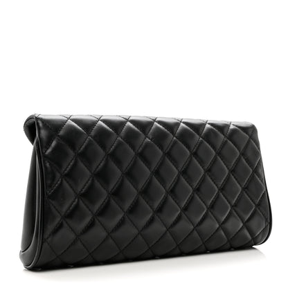 Chanel Lambskin Quilted Fold Up Again Clutch Black 5 of 18