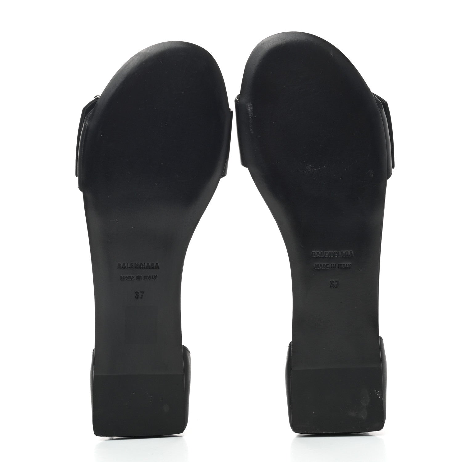 Balenciaga Shiny Calfskin Belt Flat Sandals 37 Black 5 of 8